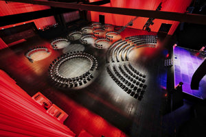 Halbkreis-Bestuhlungen auf der Werkstattbühne im Festspielhaus Bregenz