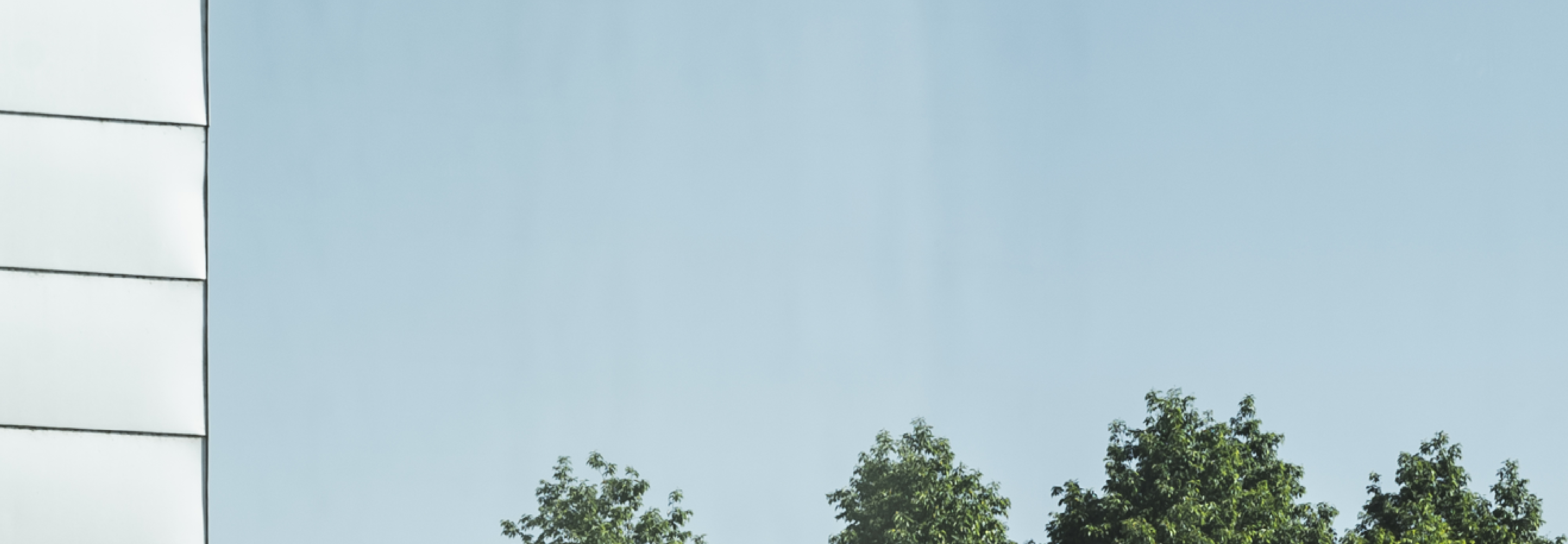 Fassade Saal propter homines Festspielhaus Bregenz mit Himmel und Baumspitzen © Büro Magma, Magdalena Türtscher